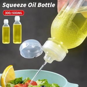 6/10Pcs Food Grade Silicone Oil Bottle / Kitchen Condiment Squeeze Bottle / Press Type High Temperature Resistant Leak-Proof / Sauce Dispenser Bottle