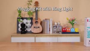 Vlogging Kit for iPhone 10" Ring Light with Stand 74" Tripod for iPhone Ring light tripod with Microphone YouTube Starter Kit for TikTok Content Creator