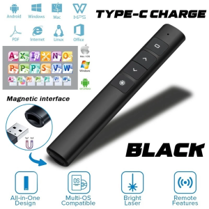 2.4G Rechargeable Wireless PowerPoint Presenter Clicker With Laser Remote Control For PPT Presentation Pointer Pen