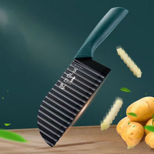 Pisau Pemotong Kentang Gelombang Stainless Pisau Zigzag Kentang Pisau Kentang Timun Wortel
