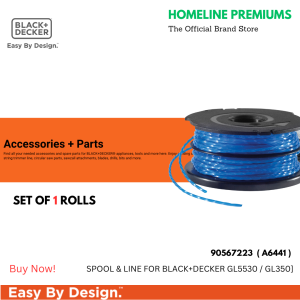 BLACK+DECKER REPLACEMENT SPOOL & DUAL LINE 2X6M 1.6MM | 90567223