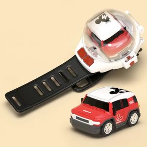 MECOME ร.ค. รถบังคับเด็ก นาฬิกาของเล่นขนาดเล็ก การ์ตูน 3 มิติ 2.4GHz ของเล่นควบคุมระยะไกล แฟชั่น ชาร์จผ่าน USB ดูของเล่นไฟฟ้า สำหรับของขวัญเด็ก/นักเรียน