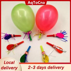 [COD] AqToCna Ship within 24 hours 50PCS Colorful Blowouts Whistle Blowing Dragon With Balloon For Kids Birthday Party Favors Decoration Children Toys Supplies