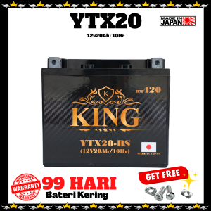 KING BATERI YTX20 MOTOR BATTERY BELLAGIO 936 CALIFORNIA CLASSIC ROCKET 111 2300 STAR ELUDER XV19BJ