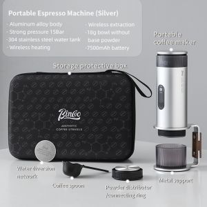 BINCOO Portable Coffee Machine Electric Espresso Machine Coffee Maker H1Pro with Handheld for Household Outdoor Travel 80ML