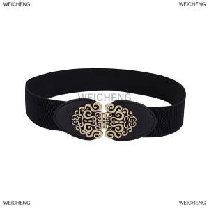 [COD] WEICHENG Korean Fashion Ladies Decorated Elastic Wide Belt Buckle Dress Sweater Sweater Waist Belt for Woman