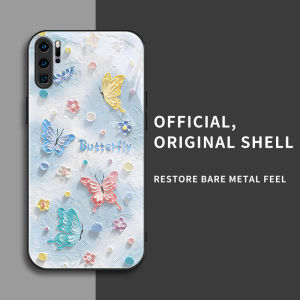 สำหรับ Huawei P30 Pro เคสศัพท์ป้องกันการตก ลายผีเสื้อสีน้ำมัน บุคลิกภาพทันสมัย