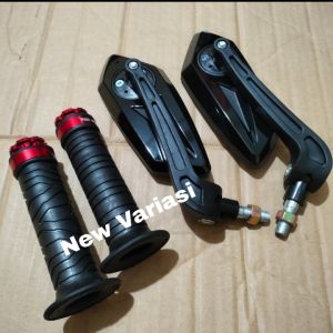 PAKET HEMAT Spion segi Spion Tanduk + grip set Jalu stang Vario Genio Pcx Beat Nmax Aerox Vixion Scoopy Mio f1zr Dll