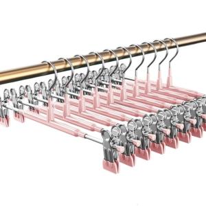Durable Rusts Proof Multiple Use Adjustable Clothes Hangers Scratch Resistant Clips For Scarves Trousers Storage