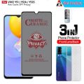 Tempered Glass VIVO Y51 / VIVO Y51A / VIVO Y53S Full Cover Ceramic Anti Spy Bonus Camera Dan Garskin Paket 3 in 1. 