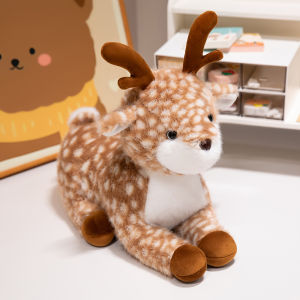 25/35/45CM Simulation Sika Deer Plush Toys Lying Deer Stuffed Cartoon Animal Doll For Birthday Gifts