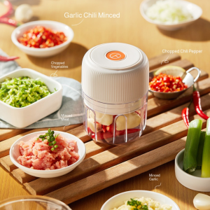 Cordless Electric Garlic Masher Automatic Garlic Peeler Kitchen Multifunctional Auxiliary Food Mixer Manual Household Garlic Mixer Multifunctional Blender Fruit Vegetable Crusher Meat Grinder