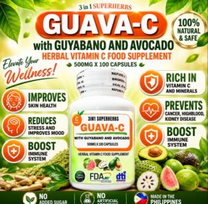 HERBAL VITAMIN C FOOD SUPPLEMENT GUAVA-C WITH GUYABANO AND AVOCADO - 3IN1 SUPERHERBS