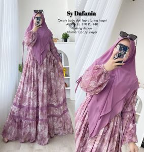 Zahira1808 Dafania Bahan Ceruty Baby Doll Lapis Furing Gamis Murah Trendi Baju Syari Muslim Wanita Ibu Terlaris Baju Pesta Adem Nyaman Di Pakai Real pict