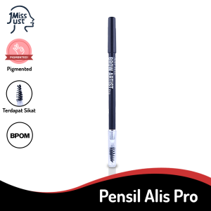 Just Miss Brow Artist PRO Pensil Alis 1 G Dengan Sikat Eyebrow pencil Pigmented Perona Alis BPOM JUS-BROWN