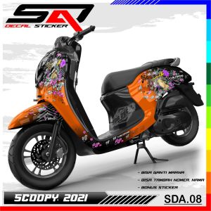 Decal Sticker Custoom Full Body SCOOPY NEW 2020-2023 Decal Stiker Variasi Motor SCOOPY NEW SDA.08