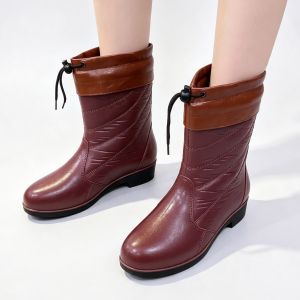 Waterproof Mid-Calf Rain Boots For Women Non Slip Rubber Sole Durable Stylish Comfort Breathable Outdoor Rainy Season Commute Footwear