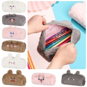 IQY  Girl Storage Bag Plush Stationery Bag Large Capacity School Supplies Cute Pencil Case