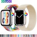 CCLCC Braided Solo Loop For Apple Watch Strap 49mm 45mm 44mm 41mm 40mm 38mm 42mm Nylon Fabric Elastic smart Watch Series se 3 6 7 8 5 4 2 ultra Band. 