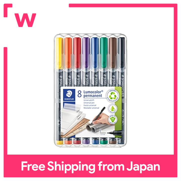 Staedtler Lumocolor 313 WP8 oil-based pen, ultra-fine writing, 8 colors ...