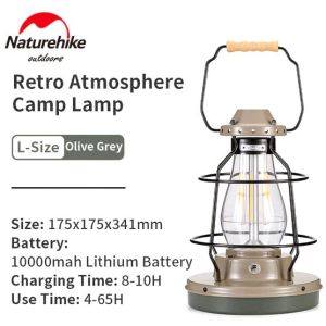 Naturehike Star Trail Retro Atmosphere Light Portable Lightweight Outdoor Camping LED Lantern IPX4 Waterproof USB Charge Lamp Ambient Tent Lighting Glamping Camp