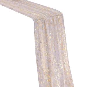 Decorative Mesh Gold Foil Table Runner Wrinkles Proof Polyester Fabric Suitable For Dining Room And Living Space