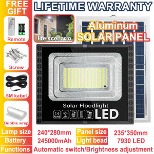 【BUY1 TAKE1】 Solar flood light 2000W outdoor waterproof IP67 solar lights LED original LED lamp room night light promo bulb for courtyard automatic with remote control COD