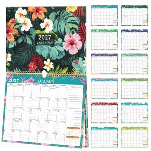 OWMXZL 2027 Lịch treo tường Hoa 12 tháng Người tổ chức lịch trình Bền bỉ Khối dữ liệu lớn Sổ kế hoạch hàng tháng Văn phòng tại nhà