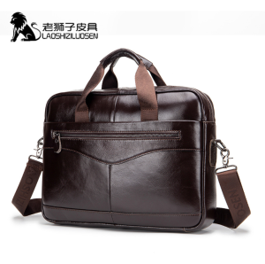 LAOSHIZI LUOSEN Business Men Briefcase Bag Leather Laptop Bag Casual Man Bag Shoulder Bag