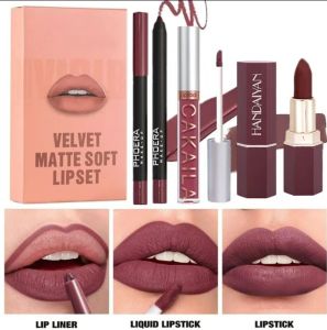 กริลกริ๊กเกอร์ Lipliner เคลือบกันน้ำ3ชิ้น/เซ็ตชุดดินสอเซ๊กซี่คอนทัวร์สีแดงติดทนลิปสติกทินท์เครื่องสำอางลิปกลอสให้ความชุ่มชื้น