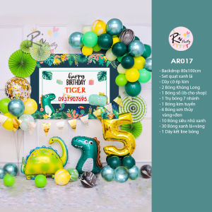 Set Bóng Trang Trí Bé Trai Chủ Đề Khủng Long Cao Cấp AR017