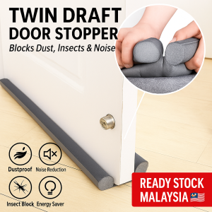 HOME BEST 1pc 90cm Flexible Door Bottom Seal Strip Soundproof Noise Reduction Block Light Dustproof Windproof Under Door Draft Stopper Anti-cockroach Insect Durable Strip Twin Guard Windshield Alternative rubber seal /Jalur pengedap bawah pintu FZ1-0001