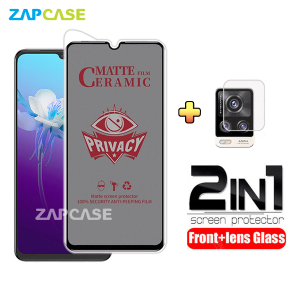 PAKET 2in1 Anti Gores Layar Privacy Vivo V20 Free Tempered Glass Camera Lens