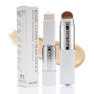 Korean Color Changing Foundation Stick with Brush for Lumine Skin 2-in-1 Waterproof & Long-Lasting Hydrating Makeup Dual-Ended Foundation & Concealer Stick (201)