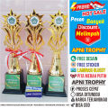 Trophy Piala Lomba Juara 1 2 3 Set Free Desain Stiker + Hiasan Pita. 