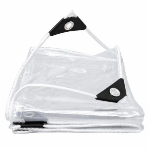 GOFIDIN Độ trong suốt cao Bạt chống thấm PVC Đã được làm dày Chống thủng Vải bạt che phủ cây trồng Bền bỉ Bền lâu Bạt PVC trong suốt Cửa sổ ban công