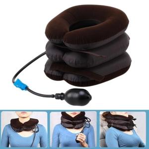 Pump Inflatable Air Compression Sore Neck Cervical Traction Collar Massage Pillow Home Office Car Travel Seat Cushion Aching Spinal Pain Relief Support Brace
