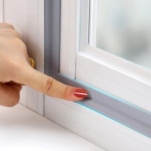 2Meters Nylon Door Window Sealing Strip/ Waterproof Pu Foam Anti-mold Self-adhesive Strip Tape/ DIY Window Dust Proof Gap Filler