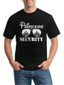 Sunglasse Castle Pattern Print Short Sleeve Cotton Round Neck T-Shirt Mens Casual Tops Suitable for Daily Wear And Vacation 220g Regular-Fit Family T-shirt