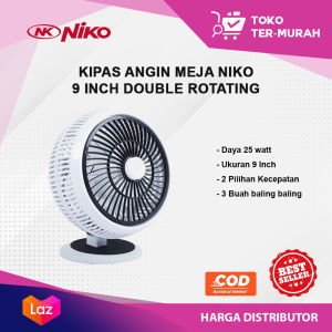 Kipas Angin Meja NIKO 9 Inch Double Rotating / DESK FAN NIKO / KIPAS MEJA NIKO / KIPAS ANGIN NIKO / KIPAS ANGIN KECIL