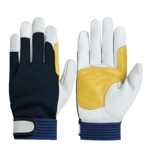 Heavy Duty Leather Work Gloves with Breathable Back Reinforced Quick Release Fastener for Outdoor Labor Protections