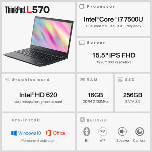 Lenovo Thinkpad L590 Laptop office gaming computer 8th Gen Intel i5 8265U processor 15.6inch ultrathin IPS FHD 1920*1080 screen 16GB RAM /256TB SSD gaming/Office / online courses compute Laptop 1 yr warranty