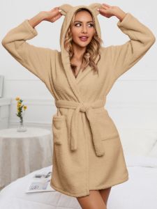 ชุดนอน ผ้านุ่ม ชุดชุดนอน ตุ๊กตา องค์ประกอบแฟชั่น อบอุ่นและสะดวกสบาย สไตล์น่ารัก รายวัน ความอบอุ่น