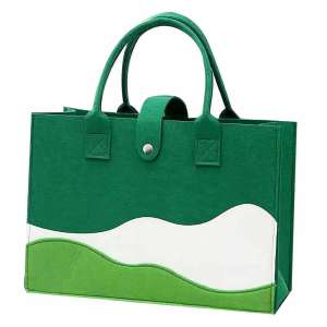 Spliced Felt Handbags Large Capacity Felt Shopping Bag Beach Tote Bag Trap