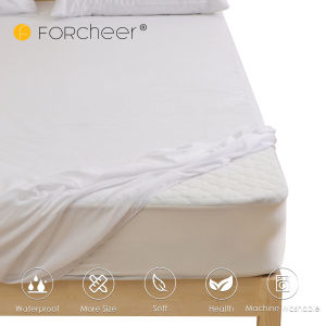 FORCHEER Mattress Protector Waterproof Bed Sheet Kinitted Smooth Microfiber Mattress Cover 100% Polyester Cool Touching Thin Fabric Waterproof Bed Cover Single Queen King