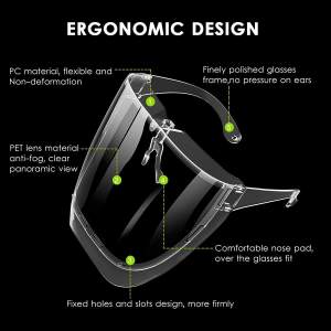 [Jealous Girl] Oversized Acrylic Full Face Anti-fog Eye Protection HD clear Goggles FaceShield Guard Protector No Dizzy