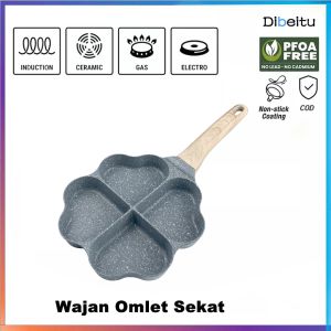 Panci Wajan Telur Martabak Pancake 4 Lubang & 5 Lubang Anti Lengket 18.5CM double bottom Cocok di Segala Jenis Kompor