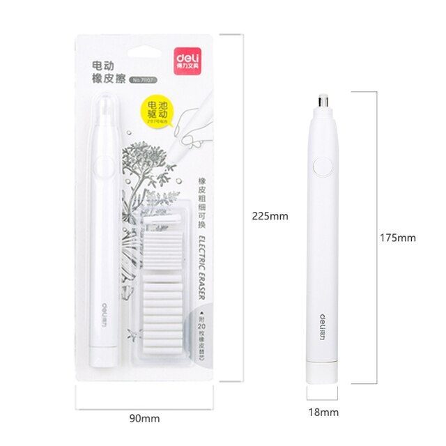 Deli Pencil Drawing Mechanical Electric Eraser Cute Kneaded Erasers for