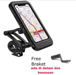 Holder Phone Motor Sepeda Waterproof 360 Stand Sepeda Motor Anti Air Holder Stang Motor Anti Basah