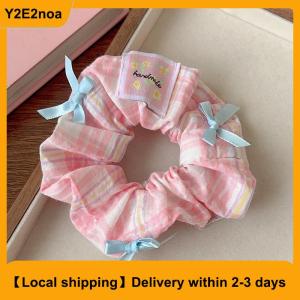 【Local shipping】 Elegant Print Lace Edge Wide Scrunches For Women Girls Sweet Hair Tie Cute Exquisite Hair Band Fashion Hair Accessories Gifts
